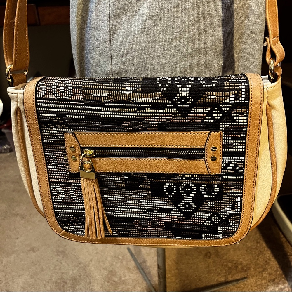 Stylish Tan, Brown and Black Women's Bag